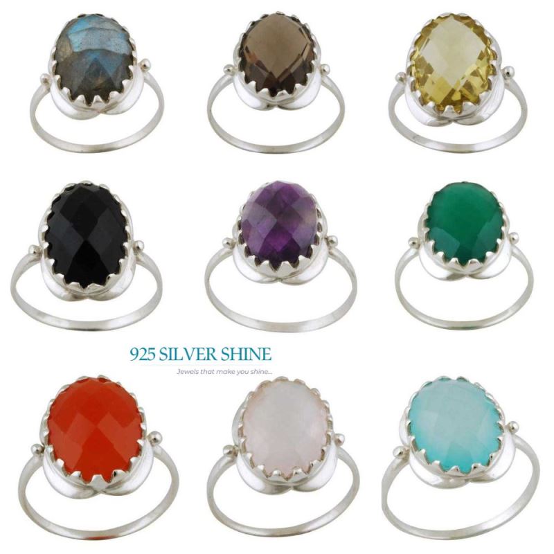 925 Sterling Silver Rings In Carnelian Gemstone Jewelry 925SR3392_2