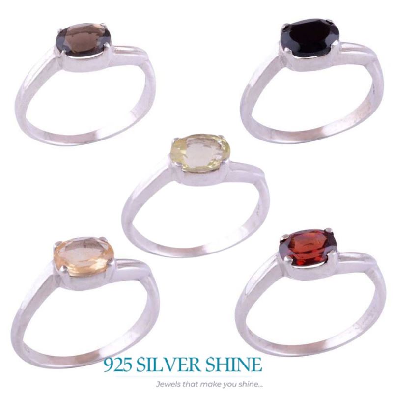 Sterling Silver Garnet Gemstone Rings Jewelry 925SR3433_2