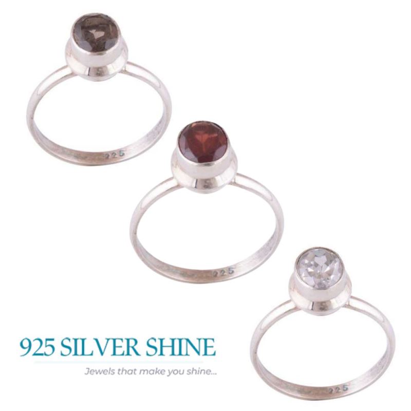 Natural Crystal Gemstone Rings In Fine 925 Sterling Silver 925SR3441_2