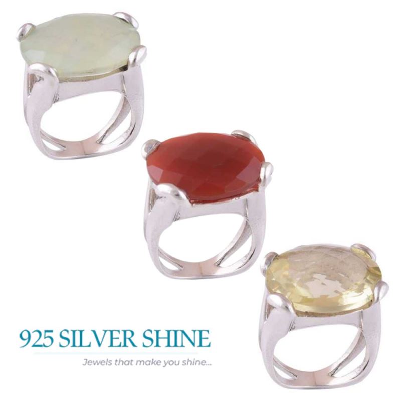 Sterling Silver Citrine Anniversary Rings 925SR3454_2