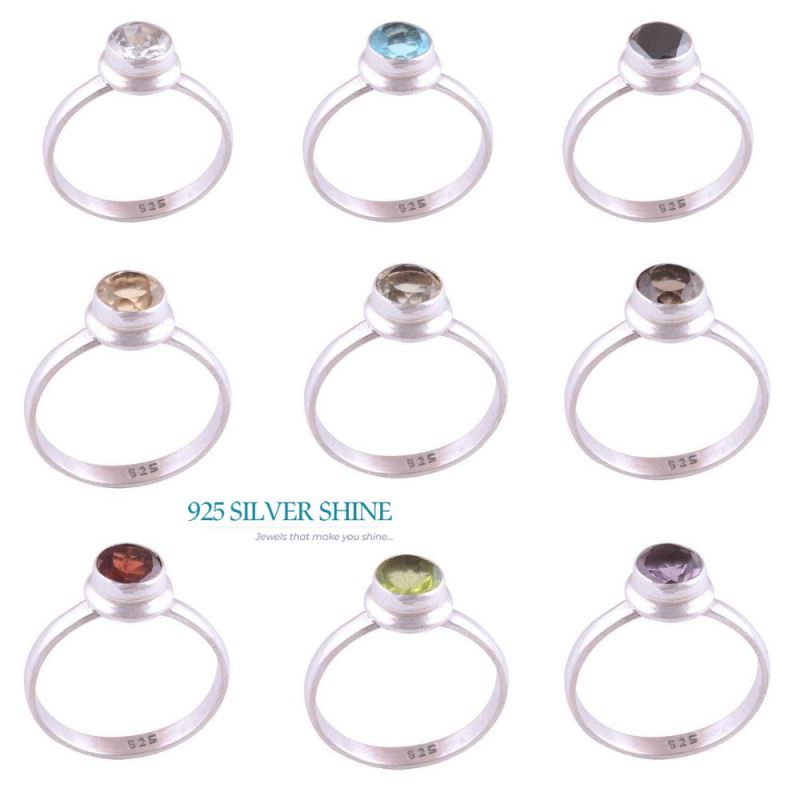 Sterling Silver Citrine Gemstone Rings 925SR3502_2