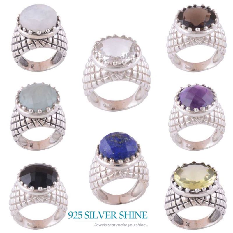 Fine 925 Sterling Silver Rings In Genuine Rainbow Moonstone 925SR3513_2
