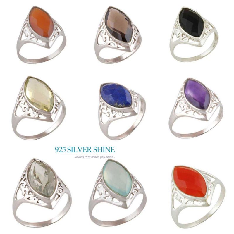 925 Sterling Silver Rings In Crystal Gemstone Jewelry 925SR3914_2