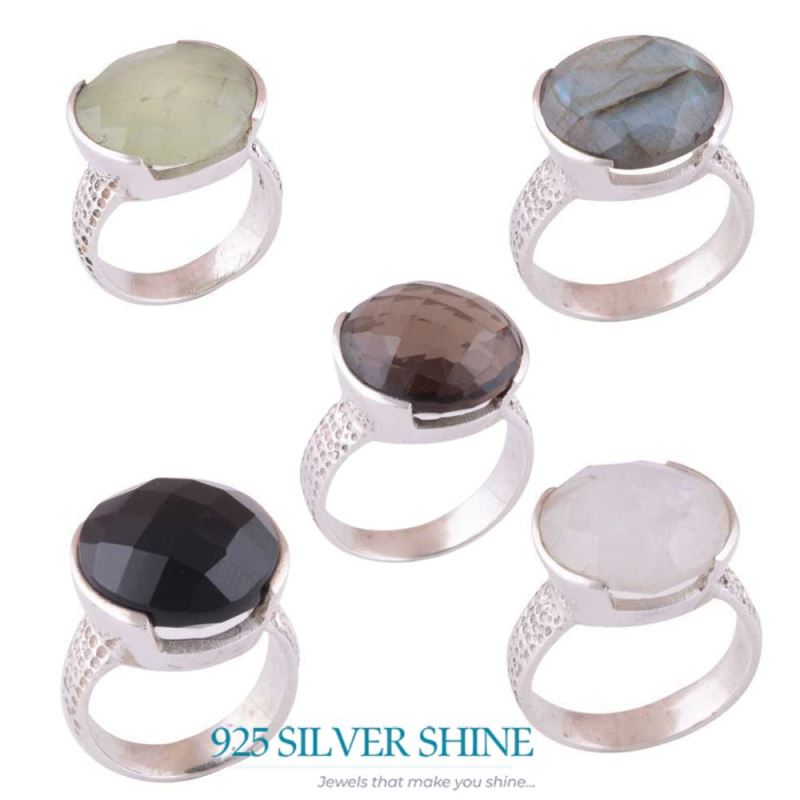 925 Sterling Silver Handmade Rings In Rainbow Moonstone Jewelry 925SR3927_2