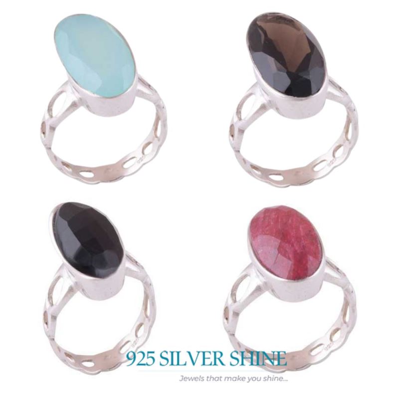 925 Sterling Silver Handmade Rings In Smoky Quartz Gemstone Jewelry 925SR3934_2