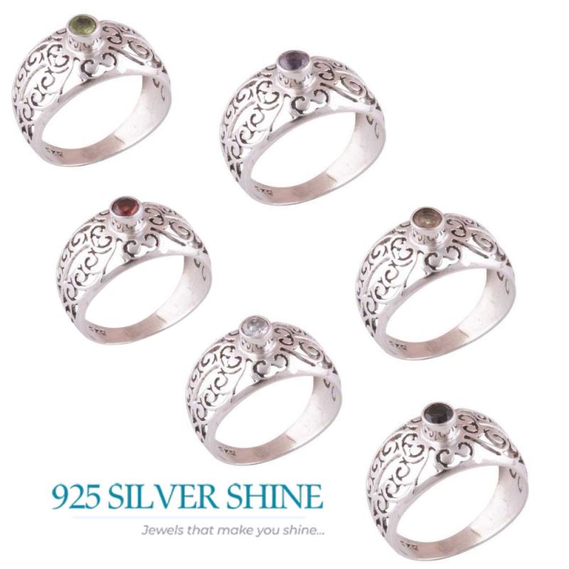 Natural Blue Topaz Gemstone Rings In 925 Sterling Silver Jewelry 925SR3977_2