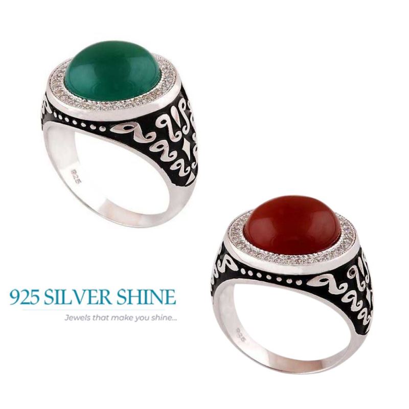 925 Sterling Silver Rings In Carnelian Gemstone Jewelry 925SR4000_2