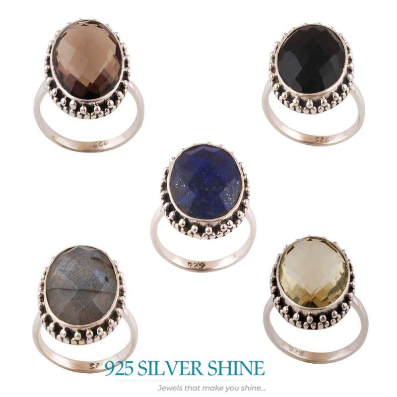 Semi Precious Labradorite Gemstone Rings In 925 Sterling Silver 925SR4024_2