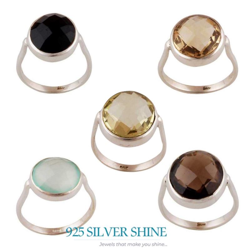 925 Sterling Silver Rings In Semi Precious Lemon Topaz Gemstone 925SR4042_2