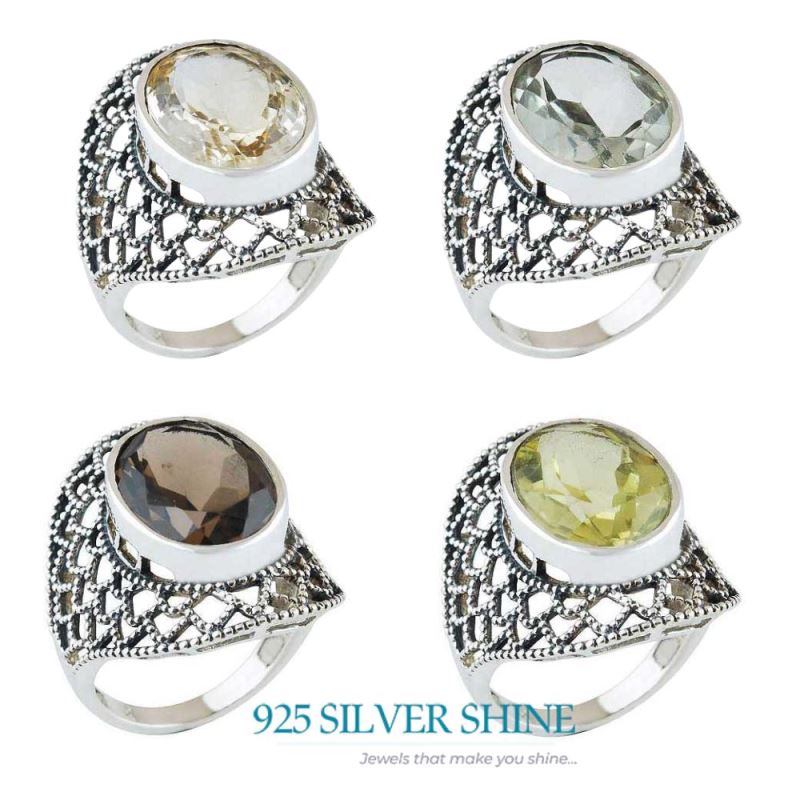 925 Sterling Silver Handmade Rings In Lemon Topaz Gemstone Jewelry 925SR4089_2