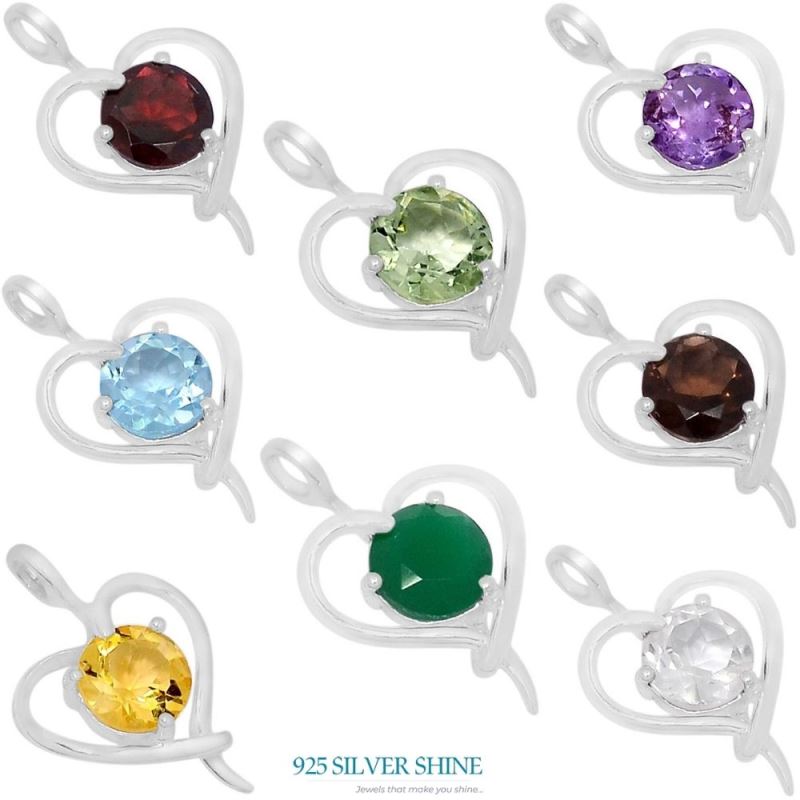 Smokey Gemstone Handmade Pendants In Solid Sterling Silver Jewelry 925SSP309-7_2
