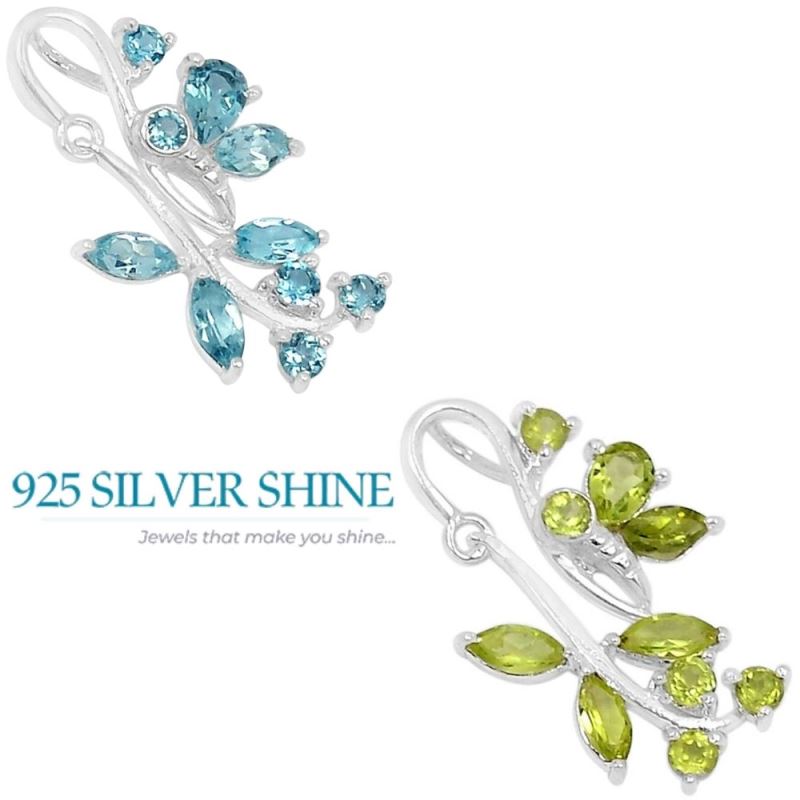 925 Fine Silver Pendants In Peridot Gemstone Jewelry 925SSP328-2_1