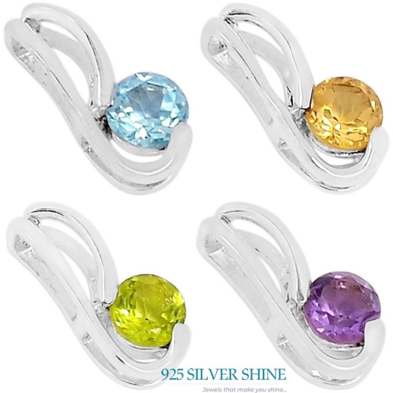 Amethyst Gemstone Handmade Pendants In Solid Sterling Silver Jewelry 925SSP332-1_2