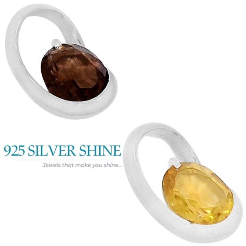 Citrine Gemstone Handmade Pendants In Solid Sterling Silver Jewelry 925SSP334-1_2