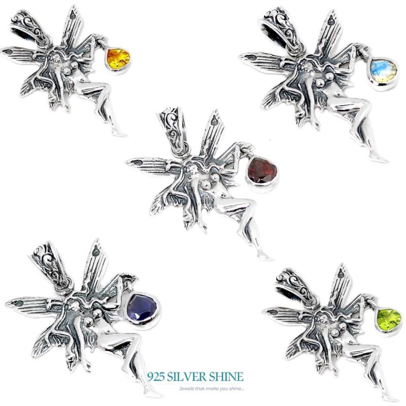 Solid Sterling Silver Handmade Pendants In Iolite Gemstone Jewelry 925SSP345-3_2