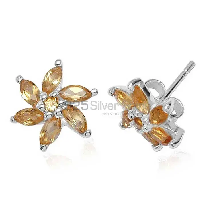 925 Sterling Silver Earrings In Citrine Gemstone Jewelry 925SE751_1