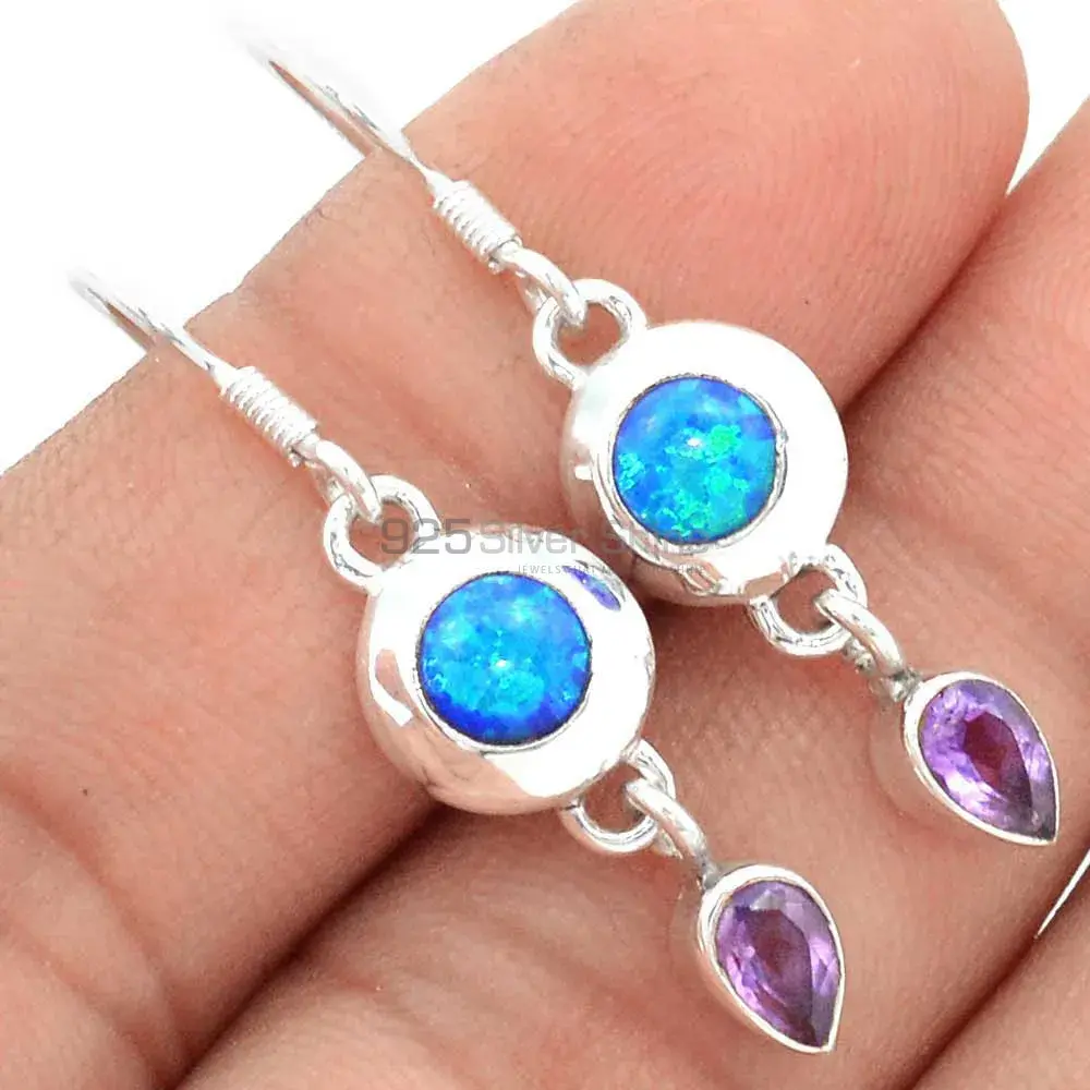 925 Sterling Silver Earrings In Multi Gemstone Jewelry 925SE672_0