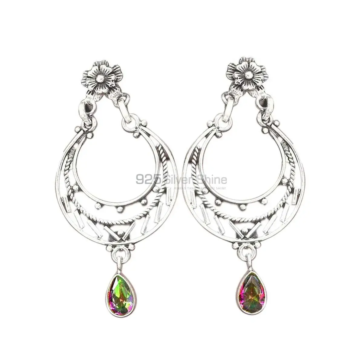 925 Sterling Silver Earrings In Chrome Diopside Gemstone Jewelry 925SE3110