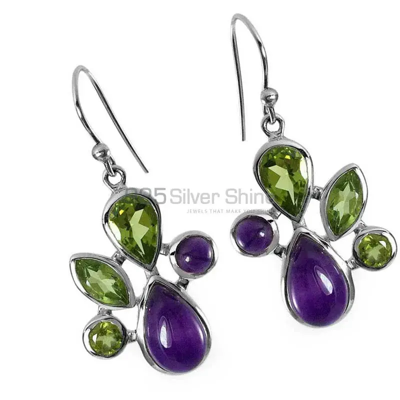 925 Sterling Silver Earrings In Multi Gemstone Jewelry 925SE1305_0