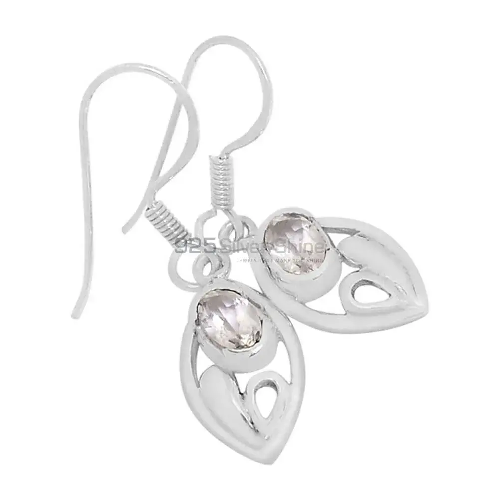 925 Sterling Silver Handmade Earrings In Crystal Gemstone Jewelry 925SE608_0