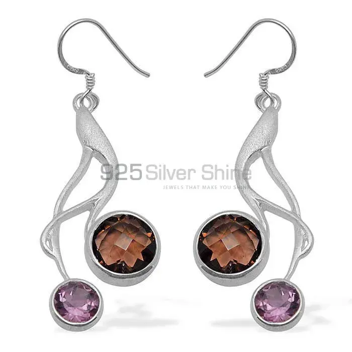 925 Sterling Silver Handmade Earrings In Multi Gemstone Jewelry 925SE1082_0