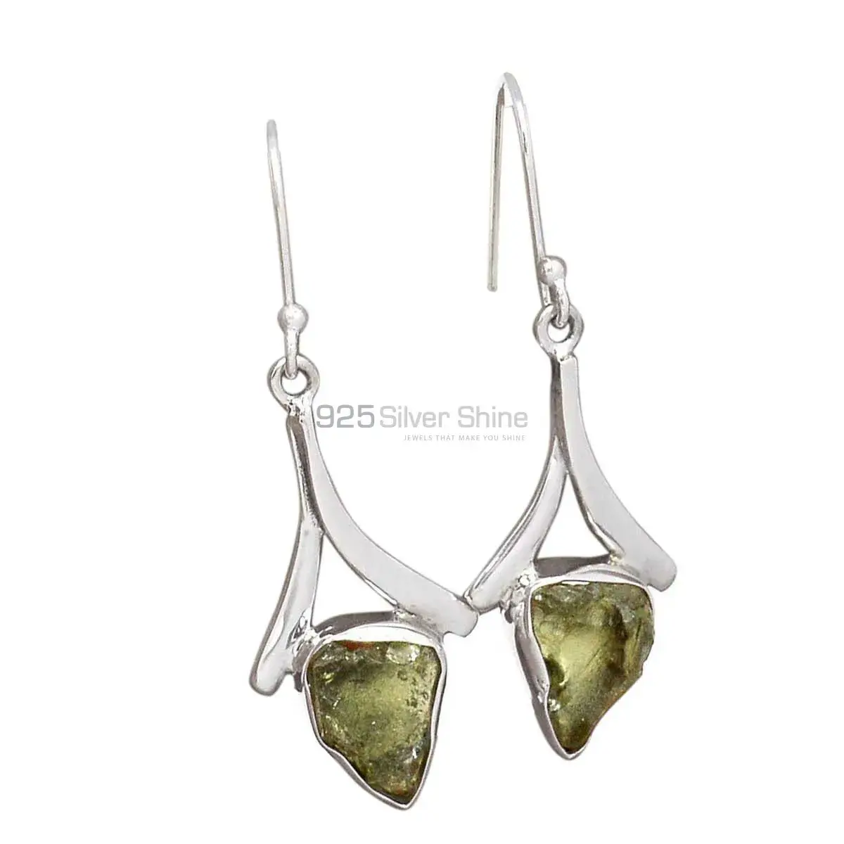 925 Sterling Silver Handmade Earrings In Prehnite Gemstone Jewelry 925SE2165_0