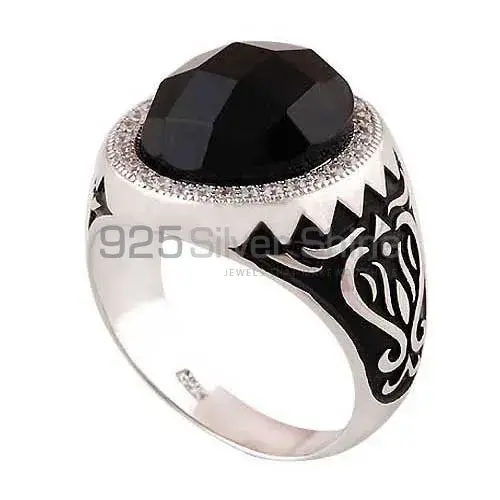 925 Sterling Silver Handmade Rings In Black Onyx Gemstone Jewelry 925SR3997_1