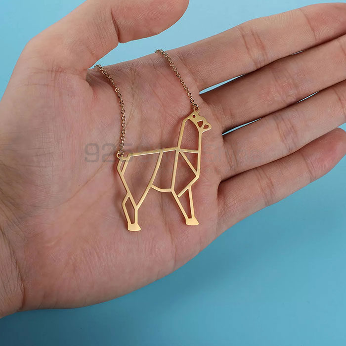 Alpaca Necklace, Hand Made Animal Minimalist Necklace In 925 Sterling Silver AMN201_1
