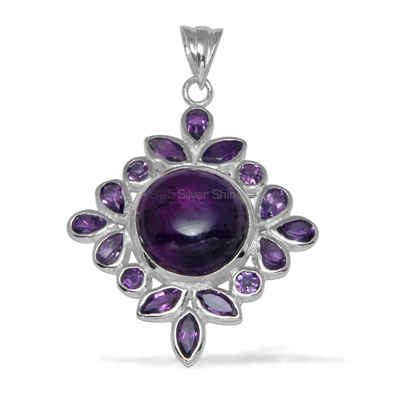 Amethyst Gemstone Pendants In Solid Sterling Silver Jewelry 925SP1442_0