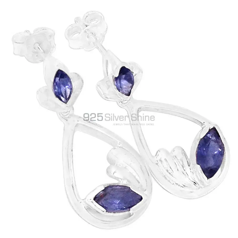 925 Sterling Silver Earrings In Iolite Gemstone Jewelry 925SE436_0