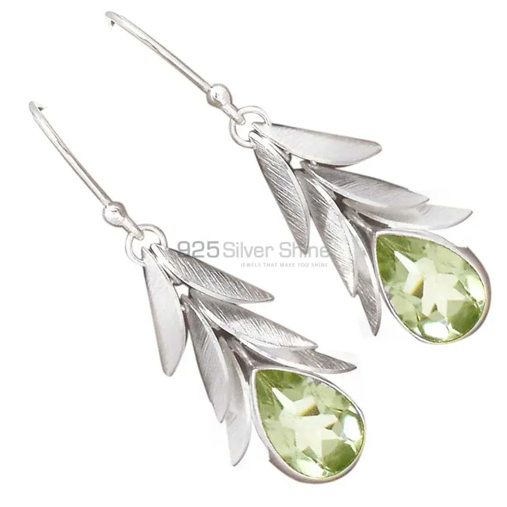 925 Sterling Silver Handmade Earrings In Peridot Gemstone Jewelry 925SE3042_1