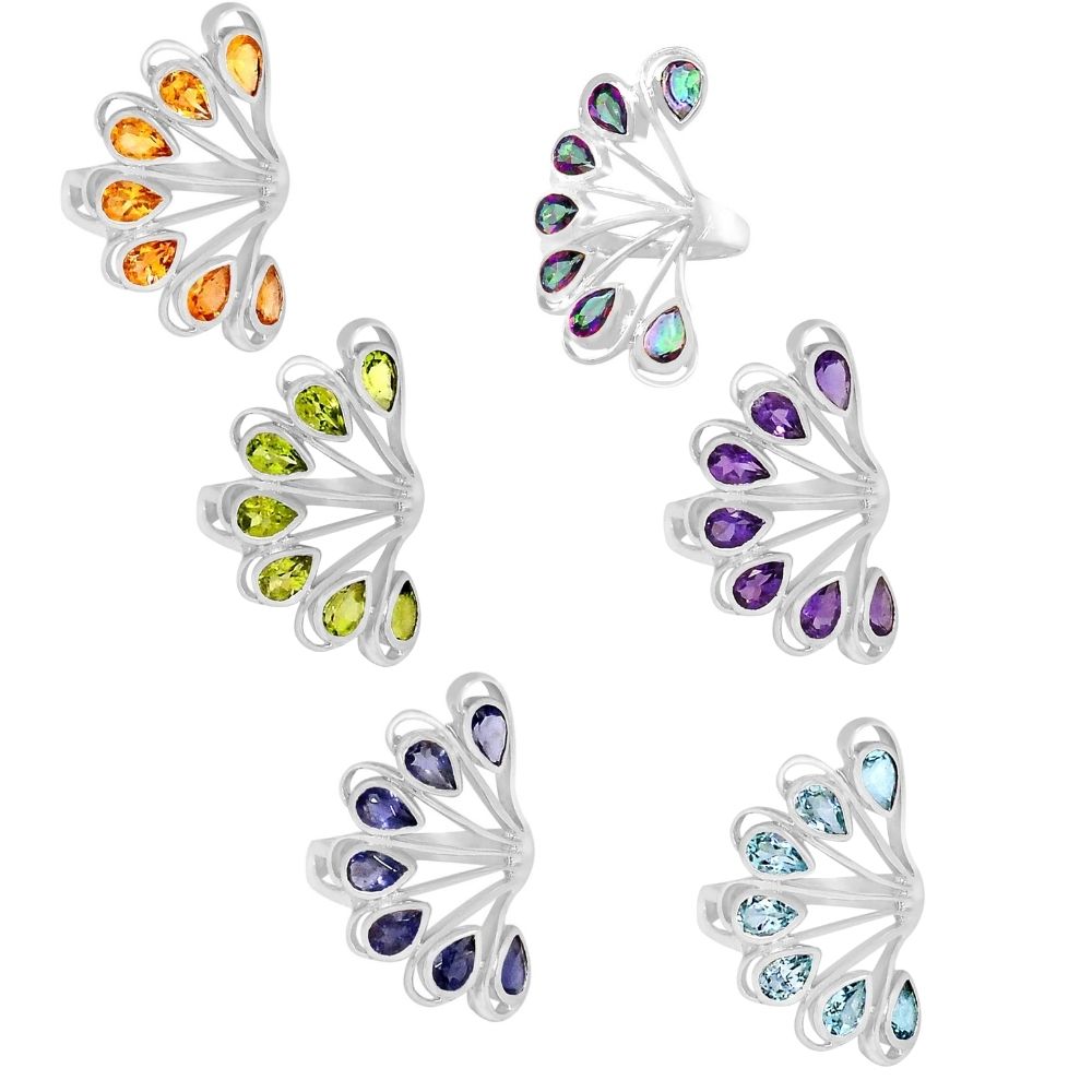 925 Sterling Silver Handmade Rings In Iolite Gemstone Jewelry 925SR913_2