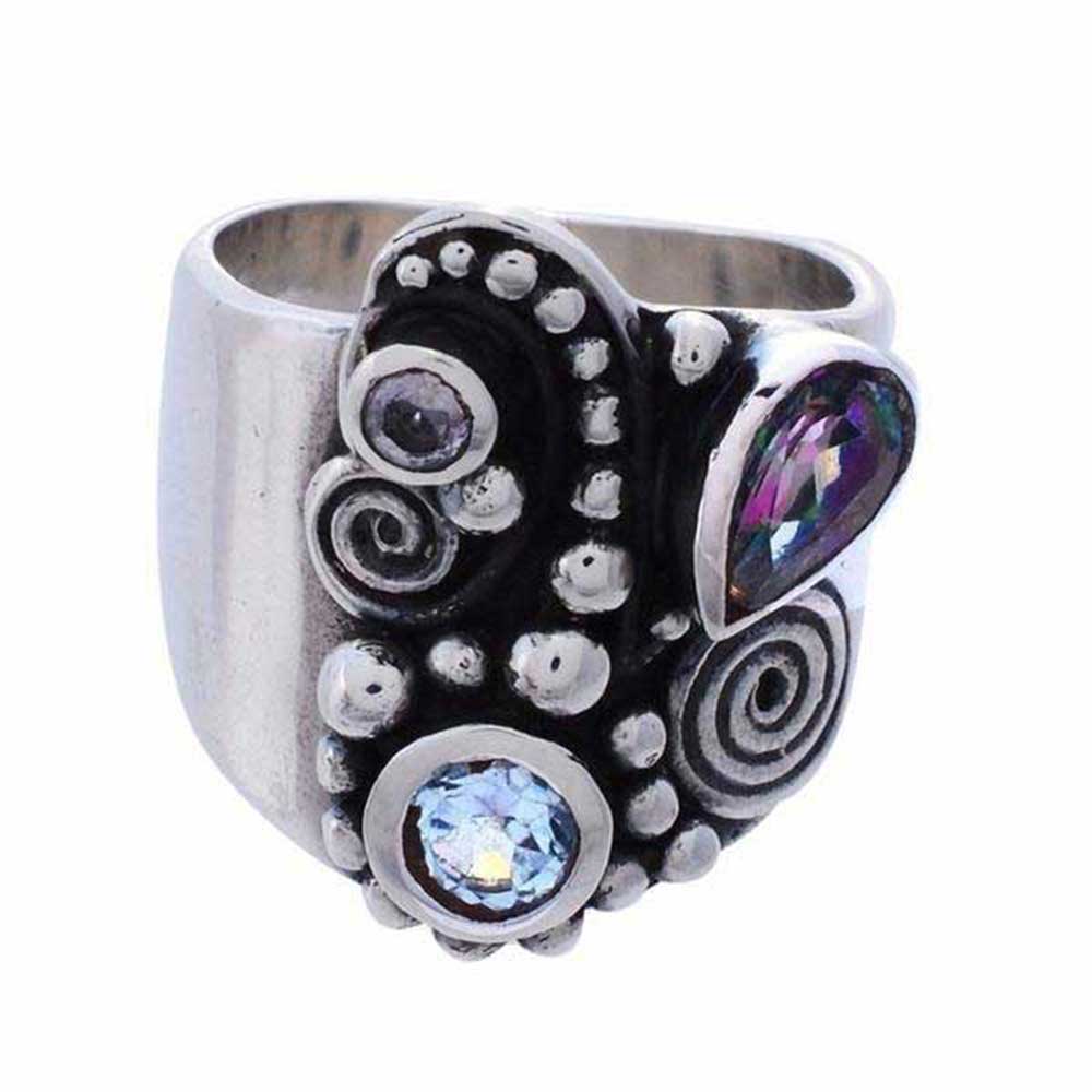 925 Sterling Silver Rings In Multi Cut Stone Gemstone Jewelry 925SR972_1