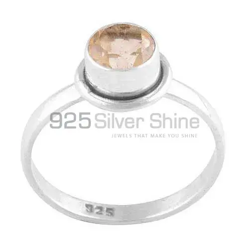 Handmade Single Stone Citrine Sterling Silver Rings 925SR3494_0