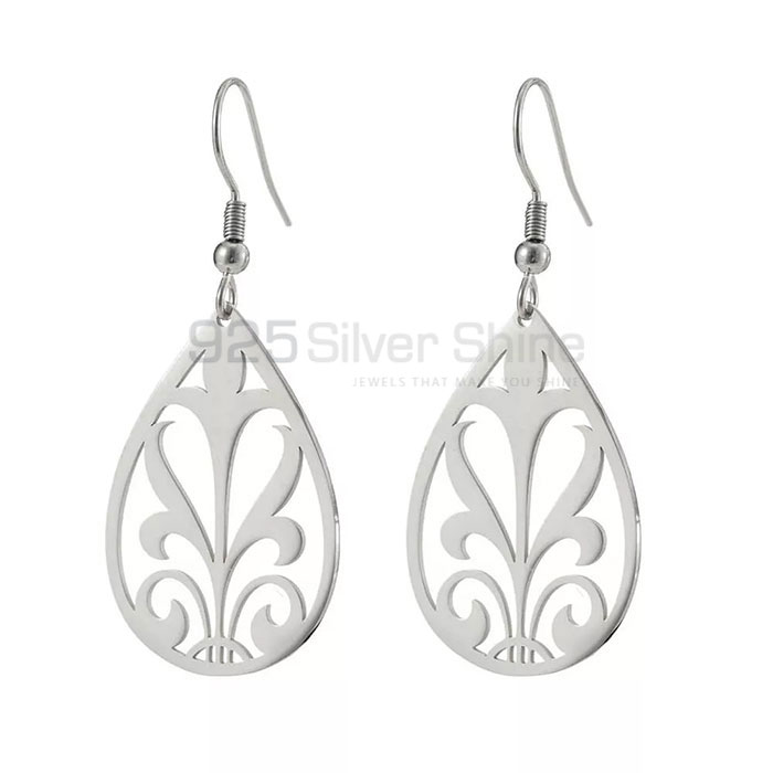 Filigree Design Minimalist Dangle Earring In 925 Silver FGME158