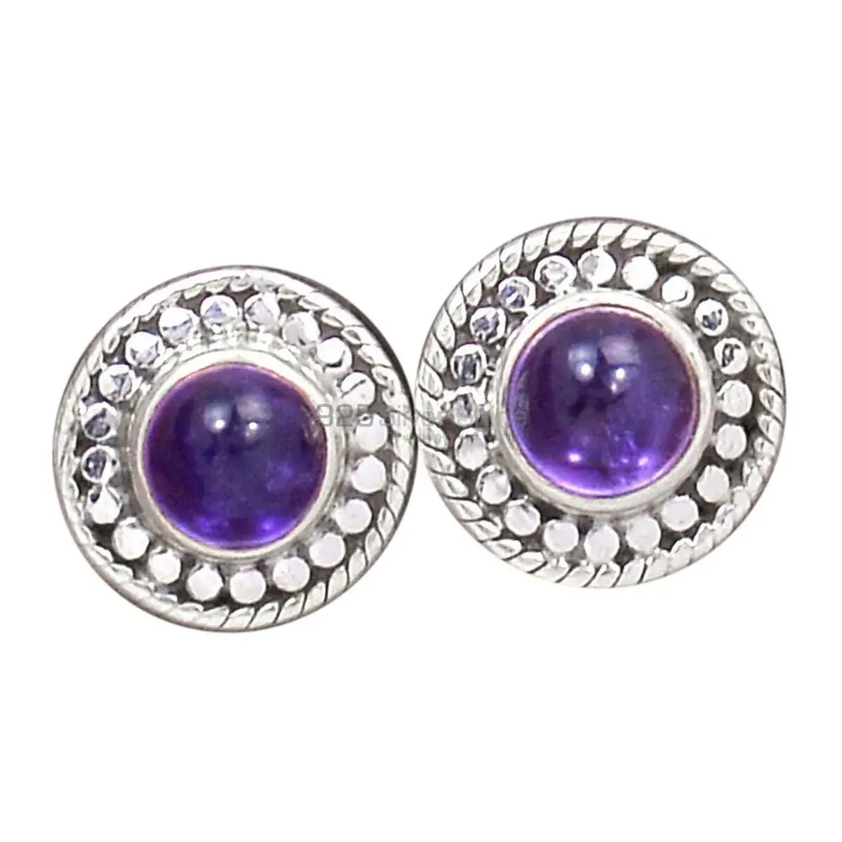 925 Sterling Silver Handmade Earrings In Amethyst Gemstone Jewelry 925SE2698_0