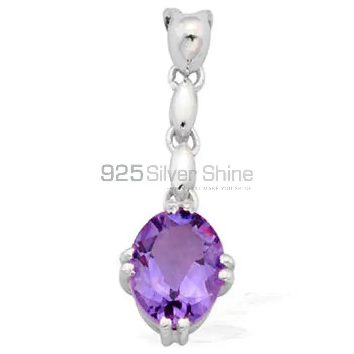 Amethyst Gemstone Handmade Pendants In Solid Sterling Silver Jewelry 925SP1597_0