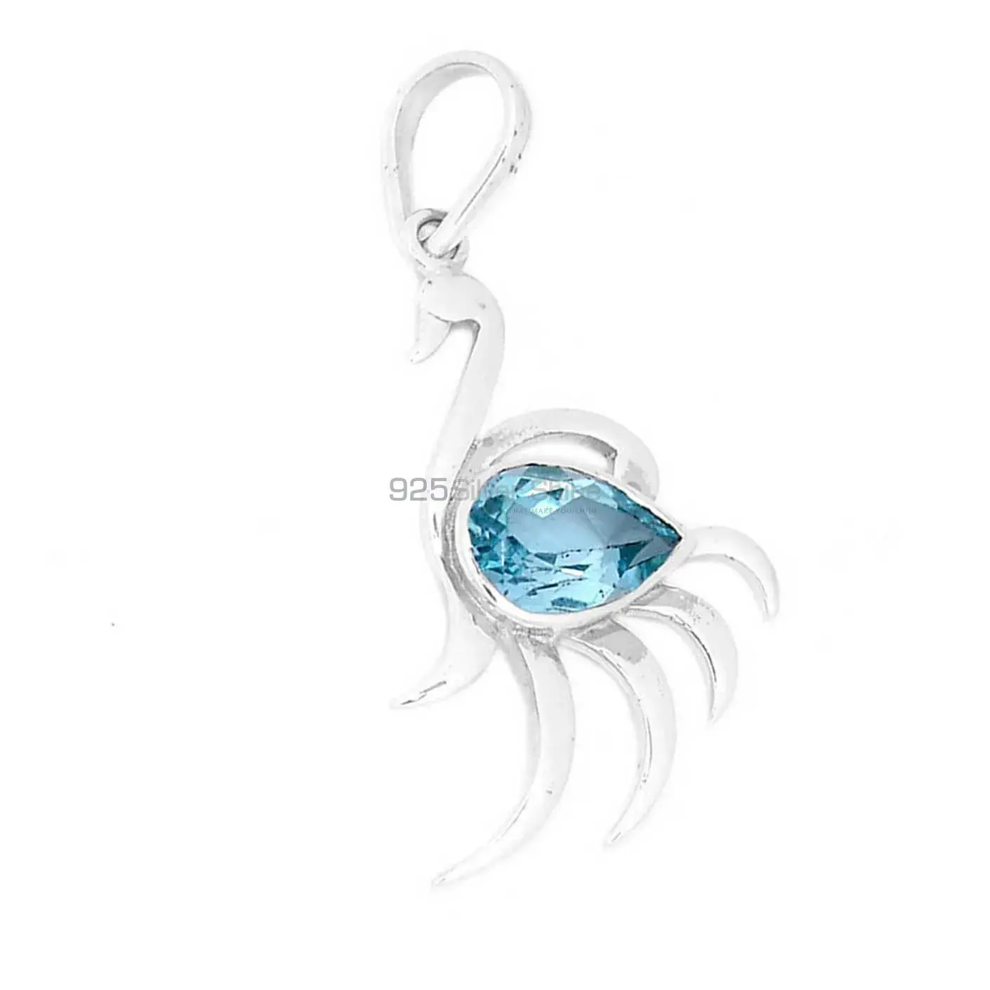 Blue Topaz Gemstone Pendants In 925 Solid Silver Jewelry 925SP276-1_0