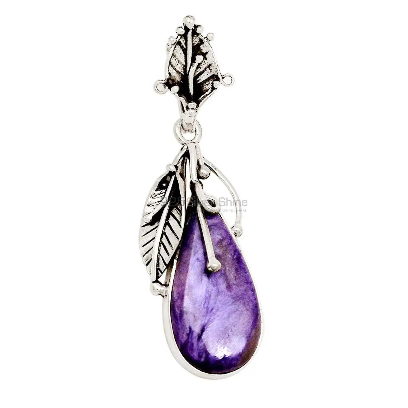 Charoite Gemstone Pendants In 925 Solid Silver Jewelry 925SP082-1_3