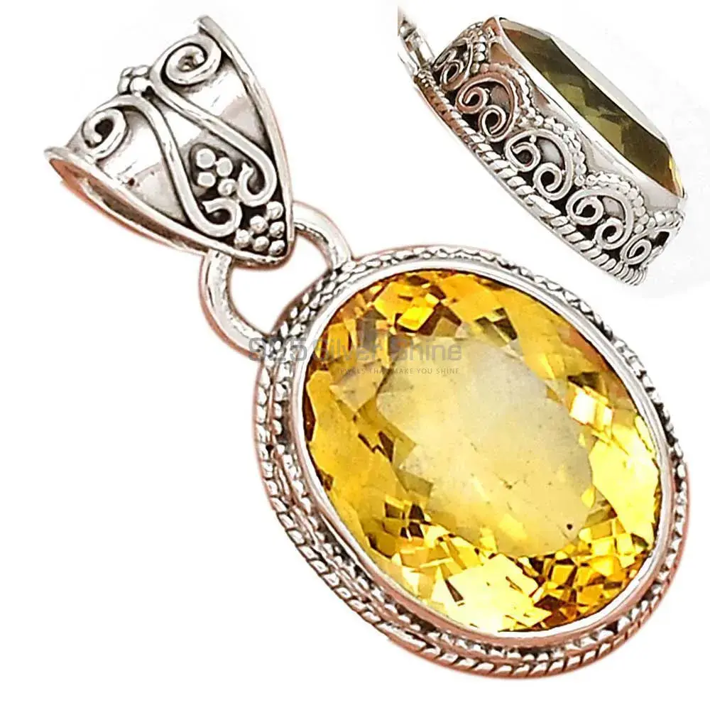 Citrine Gemstone Pendants In 925 Fine Silver Jewelry 925SP189-2_0