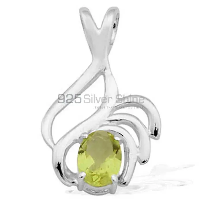 Fine Sterling Silver Pendants In Lemon Quartz Gemstone Jewelry 925SP1528