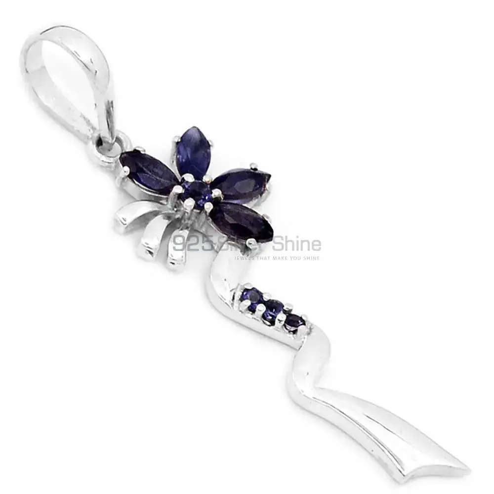 Iolite Gemstone Pendants In 925 Fine Silver Jewelry 925SP212-4_2