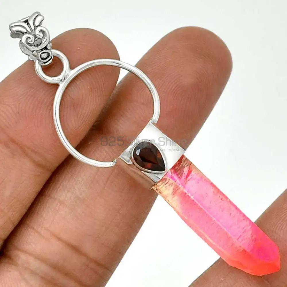 Multi Gemstone Handmade Pendants In Solid Sterling Silver Jewelry 925SP090-3_0