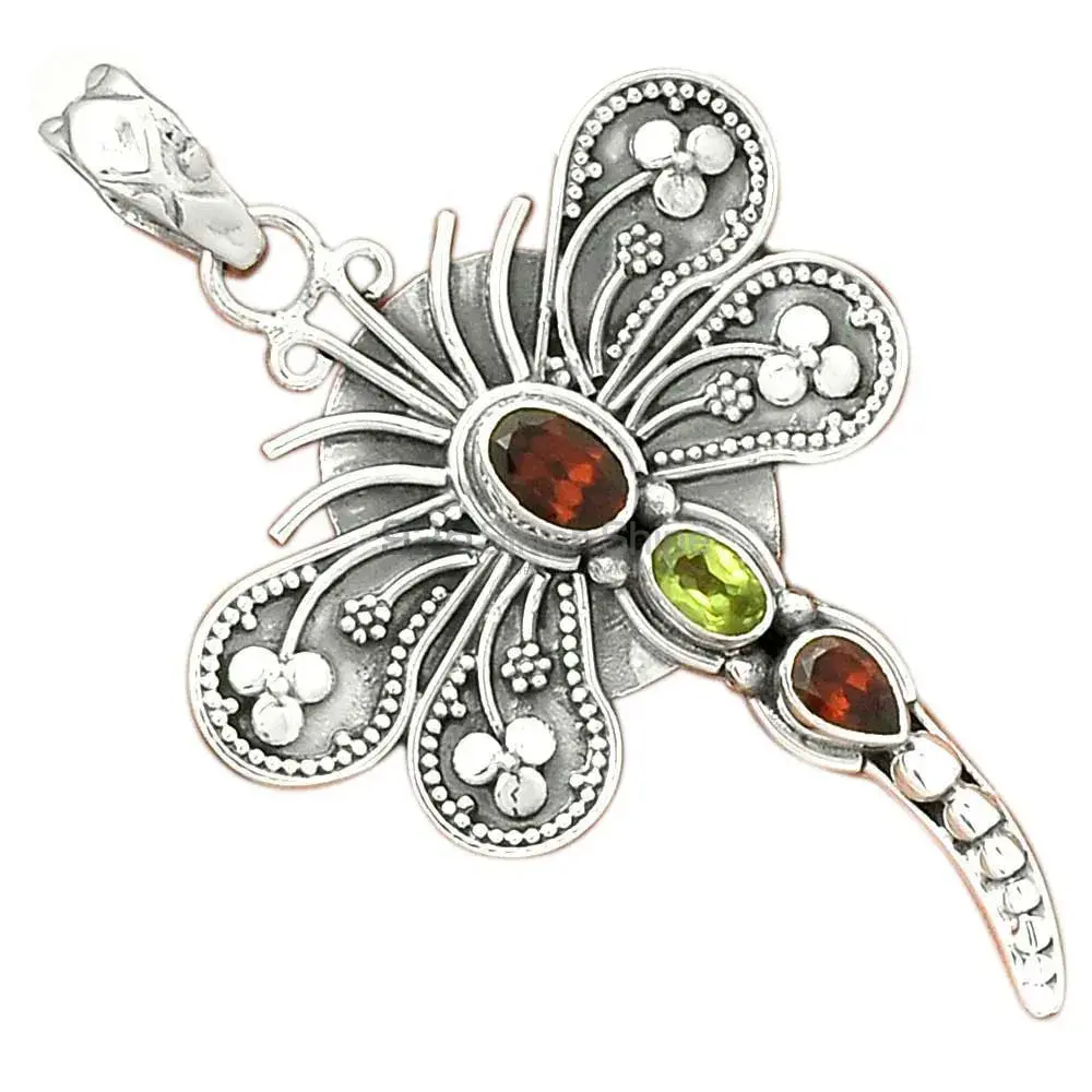 Multi Gemstone Pendants In 925 Solid Silver Jewelry 925SP30-2_0