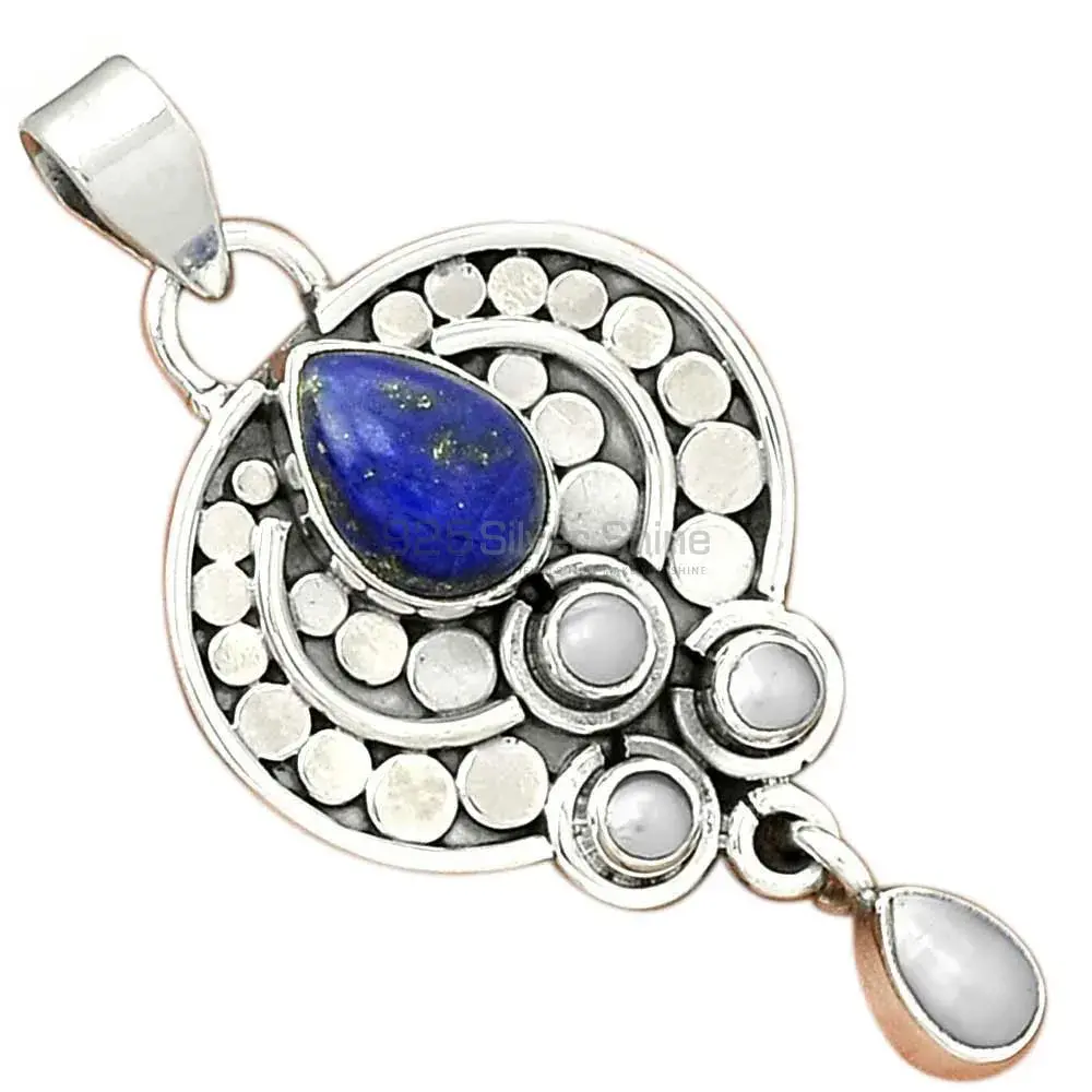 Multi Gemstone Pendants In 925 Fine Silver Jewelry 925SP32-4_3
