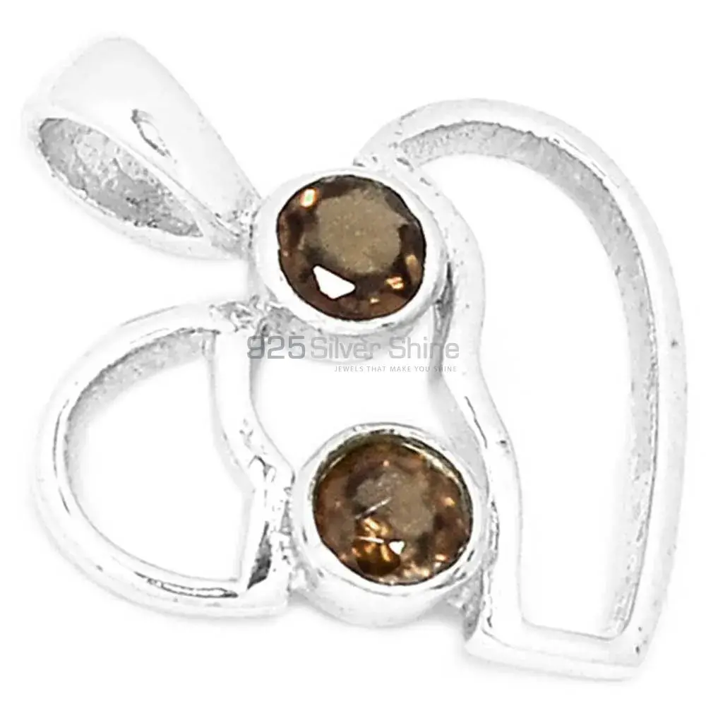 Smokey Gemstone Pendants In Fine Sterling Silver Jewelry 925SP266-3_2