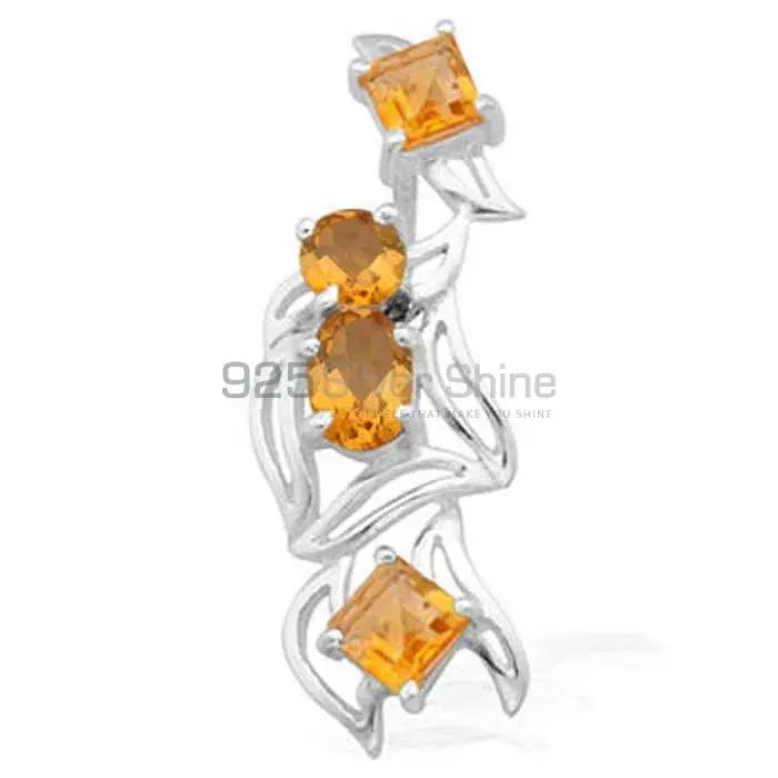 925 Fine Silver Pendants In Citrine Gemstone Jewelry 925SP1575