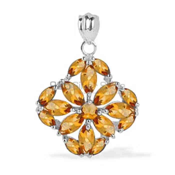 925 Fine Silver Pendants In Citrine Gemstone Jewelry 925SP1625