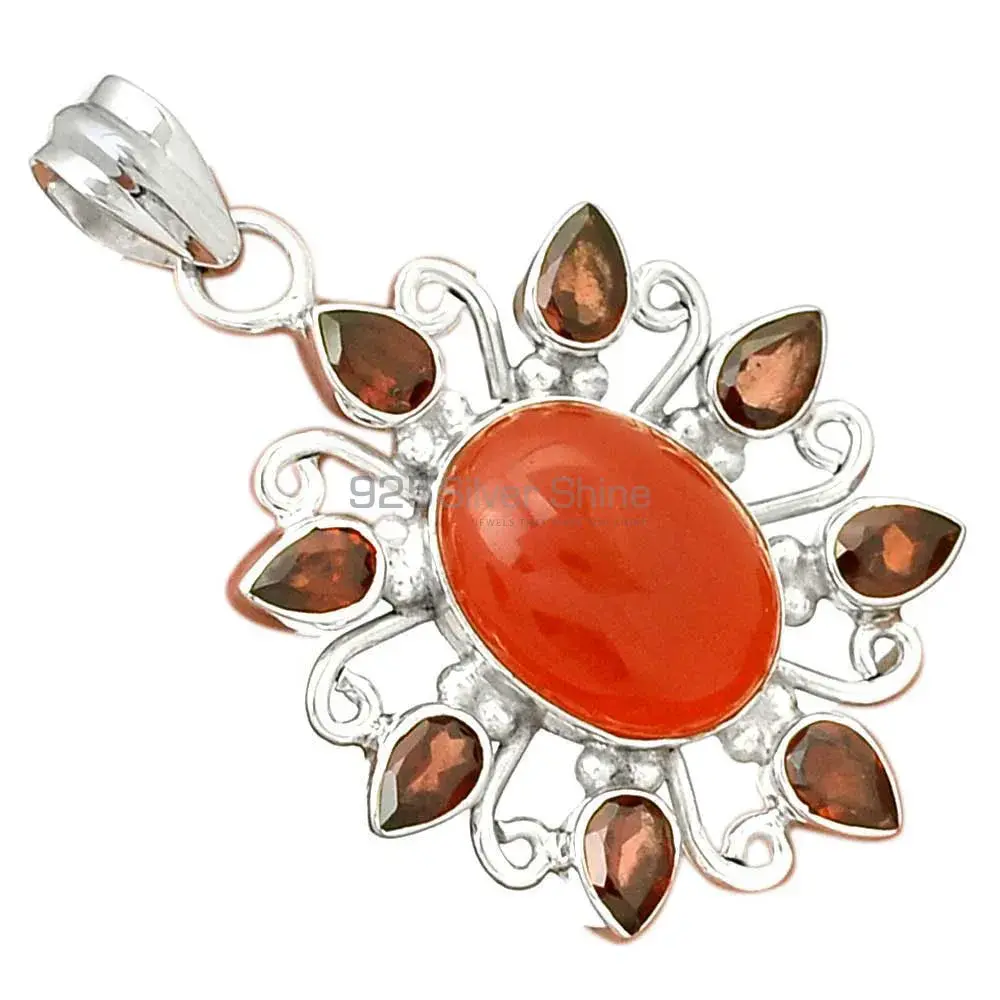 925 Fine Silver Pendants In Multi Gemstone Jewelry 925SP074-2_0