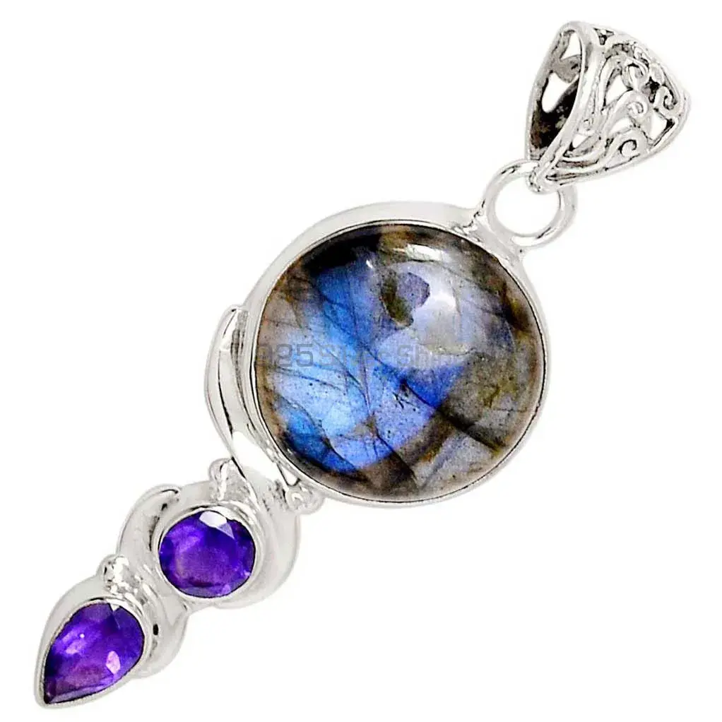 925 Fine Silver Pendants In Multi Gemstone Jewelry 925SP108-1_1